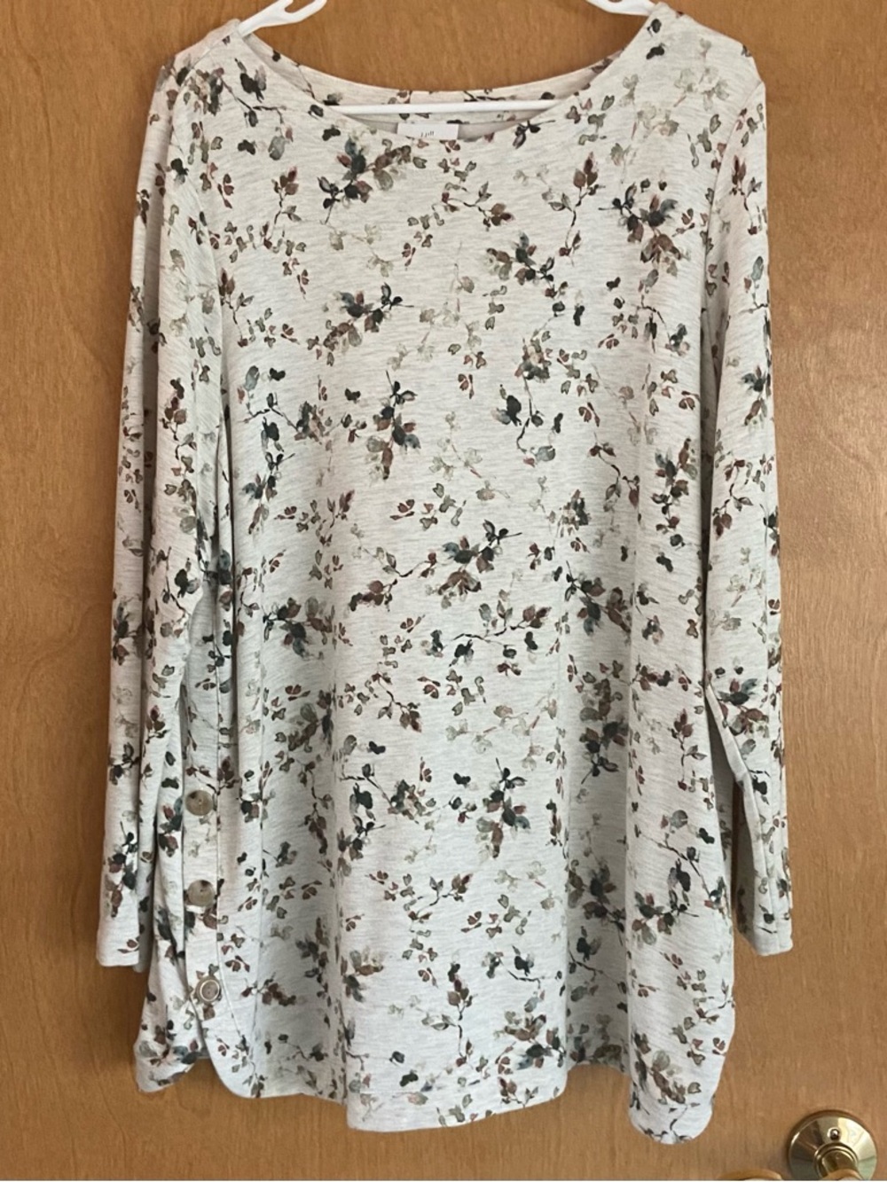 J Jill Floral Heathered Tunic Long Sleeve XL Petite Excellent Condition - Picture 2 of 8